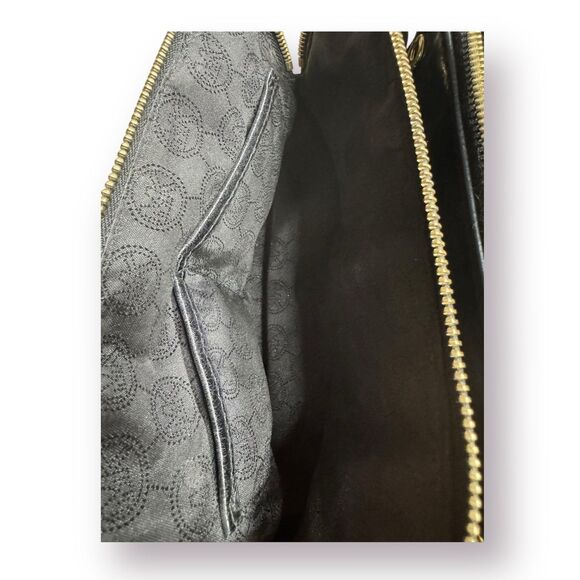 Michael‎ Kors Jet Set Black Leather Crossbody Shoulder Bag Double Zipper - Picture 7 of 7